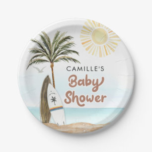 Beach Surf Baby shower Papieren Bordje