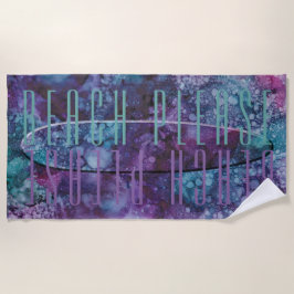 Beach Surf Board Impressie Paarse Blues Strandlaken