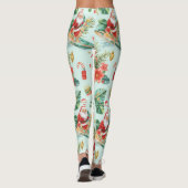 Beach Surf Christmas Party with Santa Claus Leggings (Achterkant)