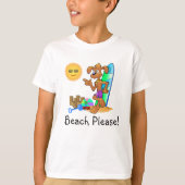 Beach surf dog op het strand t-shirt (Voorkant)