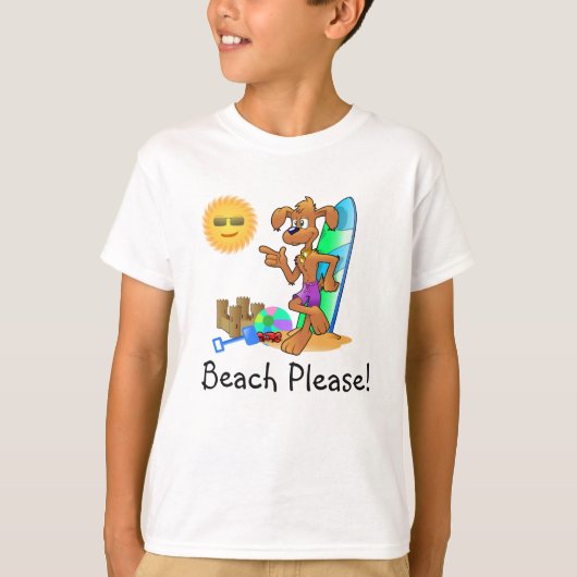 Beach surf dog op het strand t-shirt (Voorkant)