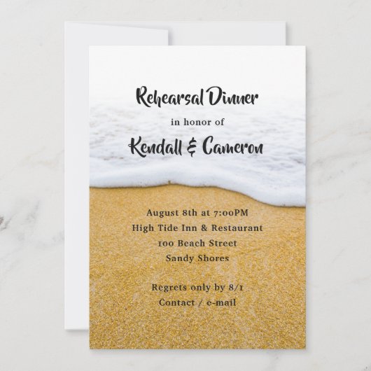 Beach Surf n Sand Rehearsal Dinner Invitation Kaart (Voorkant)
