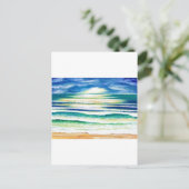 Beach Surf Ocean Waves Beach Decor Sunrise Briefkaart (Staand voorkant)