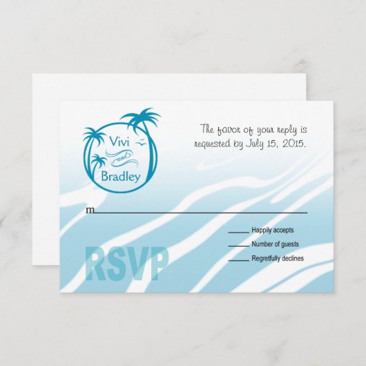 Beach Surf Palm Logo RSVP | blauw (Voorkant / Achterkant)