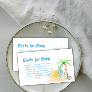 Beach Surf Sun Palm Tree Boeken voor Baby shower Informatiekaartje