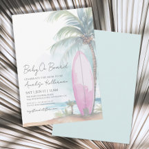Beach Surfboard Baby aan boord van het Baby shower