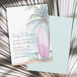 Beach Surfboard Baby aan boord van het Baby shower Kaart