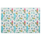 Beach Surfboard teenslippers waterverf Stof (Fat Quarter)