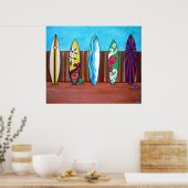 BEACH SURFBOARDS POSTERS (Keuken)