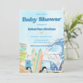 Beach Surfen Baby shower Uitnodiging (Staand voorkant)