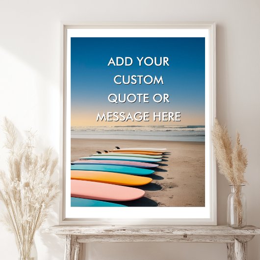 Beach Surfen - Maak Je Eigen Motivatie Poster