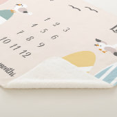 Beach Surfer Twins Milestone Baby Sherpa Blanket Deken (3/4)