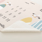 Beach Surfer Twins Milestone Baby Sherpa Deken (3/4)