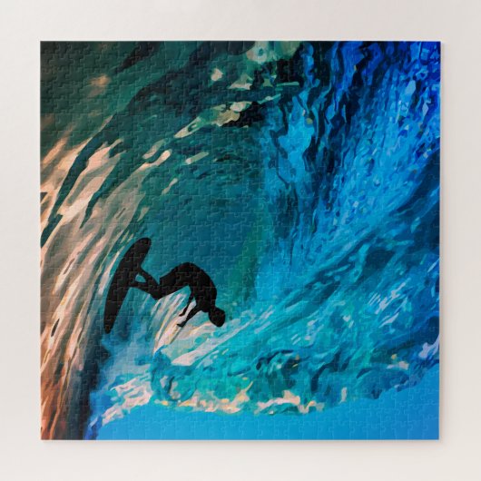 Beach Surfing Big Wave Ride Legpuzzel (Horizontaal)