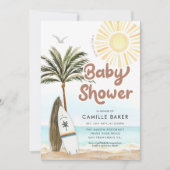 Beach Surfing Gender Neutral Baby shower Kaart (Voorkant)
