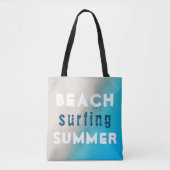 Beach Surfing Summer Typography Sand Ocean Tote Bag (Voorkant)
