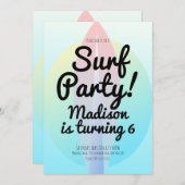 "Beach Surfparty Ombre Blue" Kaart (Voorkant / Achterkant)