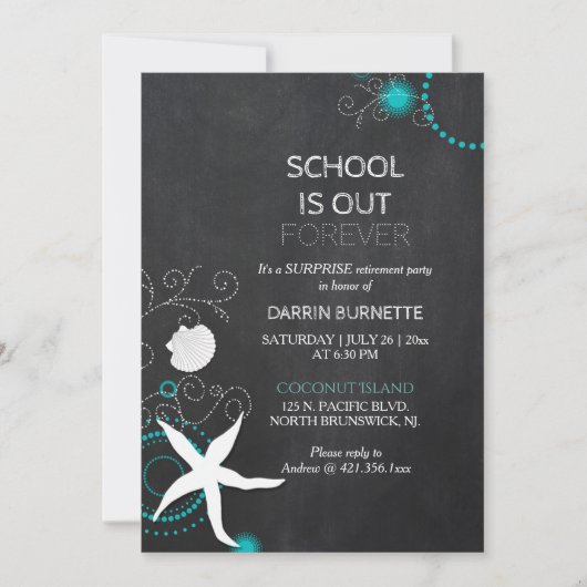Beach Surprise Retirement Party voor de leraar Kaart (Voorkant)