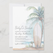 Beach Surven Baby aan boord van het Baby shower Kaart (Voorkant)