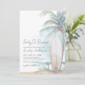 Beach Surven Baby aan boord van het Baby shower Kaart (Staand voorkant)