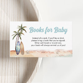 Beach Surven Boards Boeken voor Baby shower Informatiekaartje