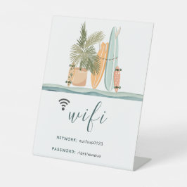 Beach Surven Network WiFi Wachtwoord Reclamebord Met Voetstuk