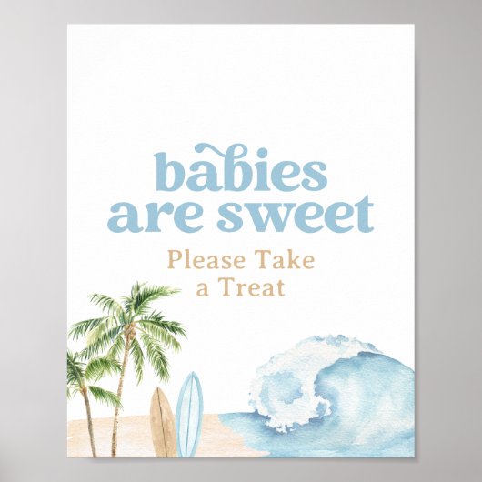 Beach Surven Verjaardag Baby's zijn Sweet Dessert  Poster (Voorkant)