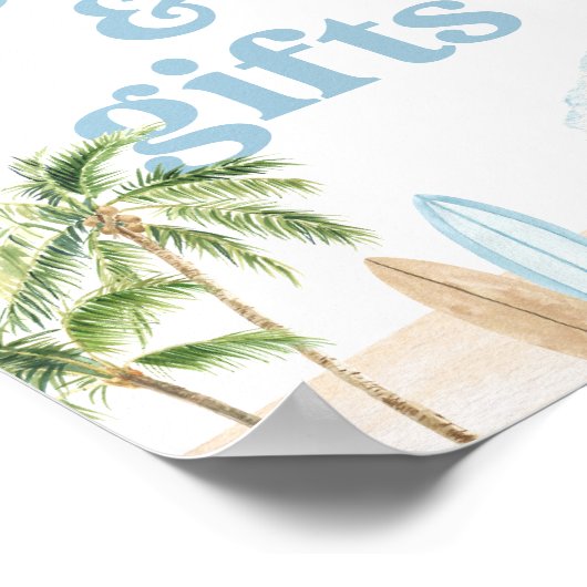 Beach Surven Verjaardag Boeken en Geschenken Teken Poster (Hoek)