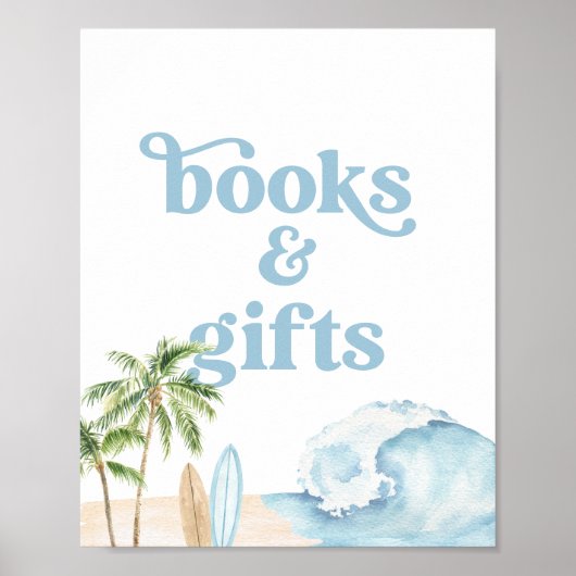 Beach Surven Verjaardag Boeken en Geschenken Teken Poster (Voorkant)