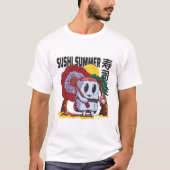 Beach Sushi Cartoon Food T-shirt (Voorkant)