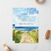 Beach sympathie begrafenis bedankt notitiekaartje (Voorkant / Achterkant in situ)