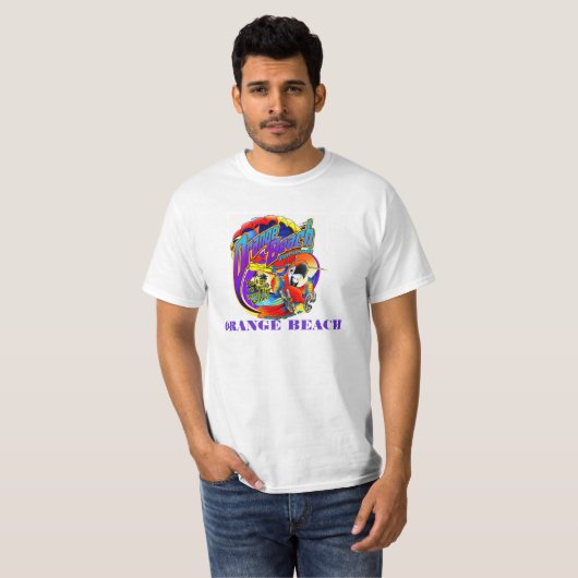 BEACH T-SHIRTS - ORANJE BEACH AL (Voorkant volledig)