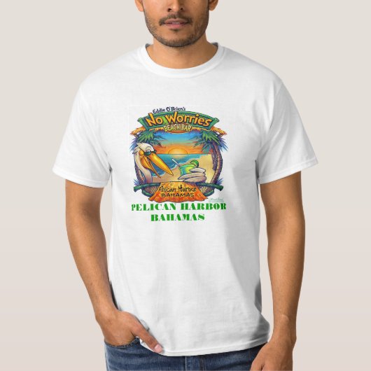 BEACH T-SHIRTS - PELICAN HARBOR - BAHAMAS (Voorkant)