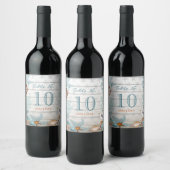 Beach-tabelnummer | Eigen waslabel Wijn Etiket (Flessen)