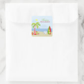 Beach tandst Prettige feestdagen sticker (Tas)