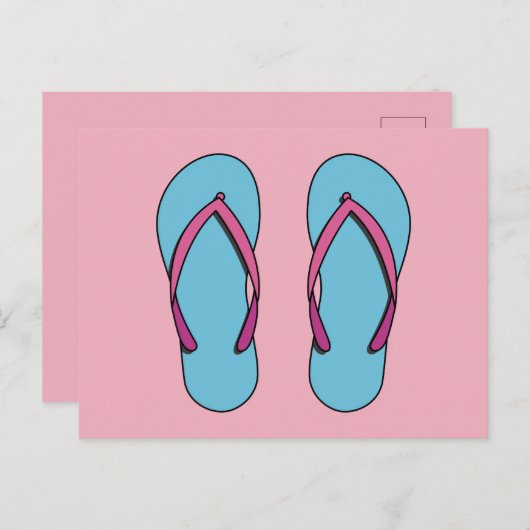 Beach Teenslippers Briefkaart (Voorkant / Achterkant)