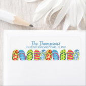 Beach Teenslippers Colorful Tropical Personalized Etiket (Insitu)