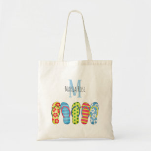 Beach Teenslippers Cute Girly Ocean Casual Tote Bag