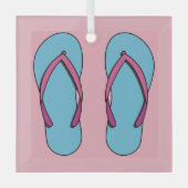 Beach Teenslippers Glas Ornament (Voorkant)