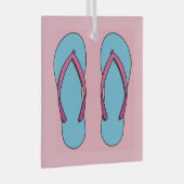 Beach Teenslippers Glas Ornament (Voorkant Rechts)