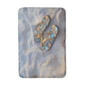 Beach Teenslippers Gold in zand Badmat (Voorkant Verticaal)