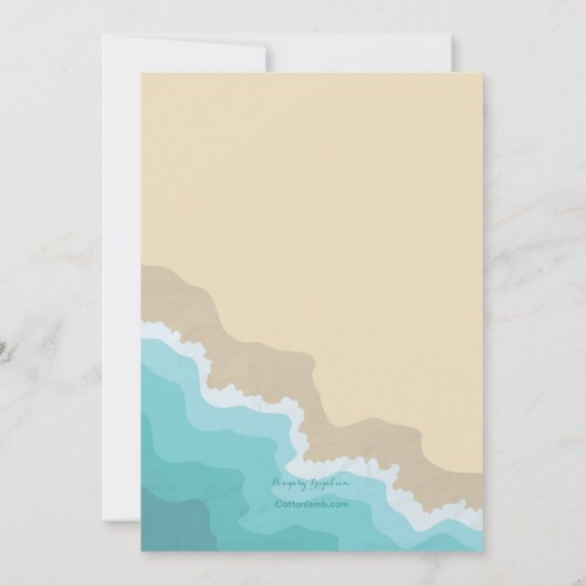 Beach Teenslippers Invitation Kaart (Achterkant)