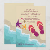 Beach Teenslippers Invitation Kaart (Voorkant / Achterkant)