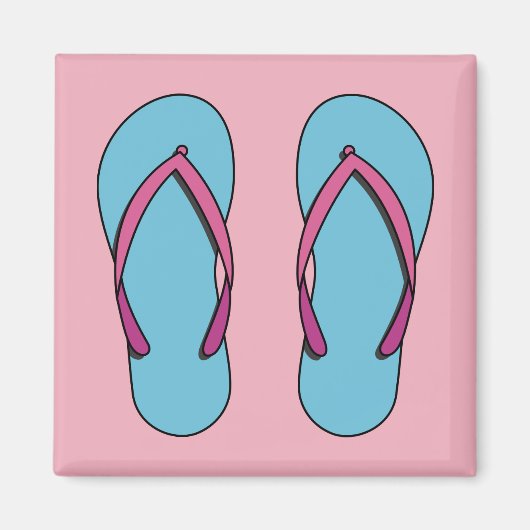 Beach Teenslippers Magneet (Voorkant)