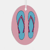 Beach Teenslippers Metalen Ornament (Voorkant Rechts)