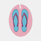 Beach Teenslippers Metalen Ornament (Voorkant links)