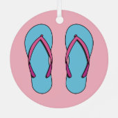 Beach Teenslippers Metalen Ornament (Achterkant)