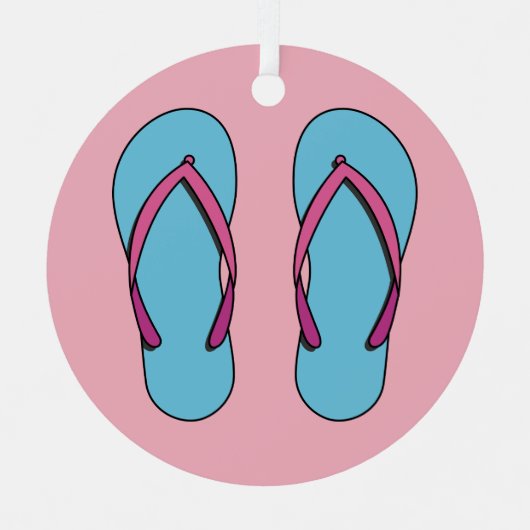 Beach Teenslippers Metalen Ornament (Voorkant)