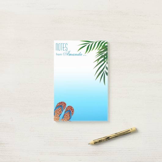 Beach Teenslippers op maat Post-it® Notes (Op bureau)