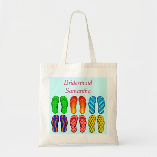 Beach Teenslippers Pattern Weddenschap Bridesmaid  Tote Bag (Voorkant)